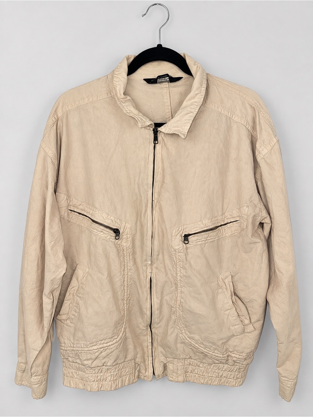 Vintage Midus Touch by McCome’s Men’s Large Beige Utility Bomber Jacket Light